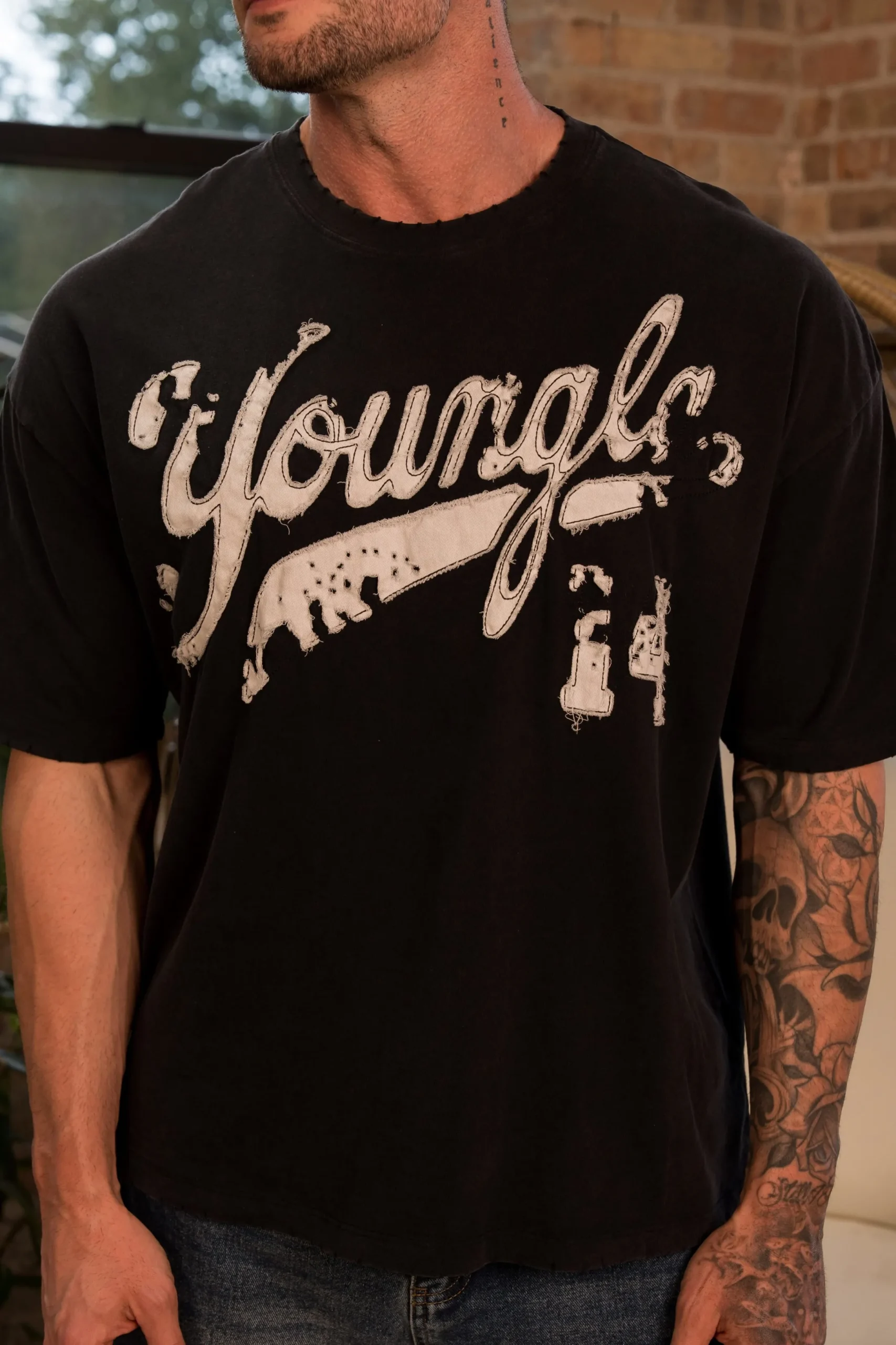 4182 - Distressed Script Tees