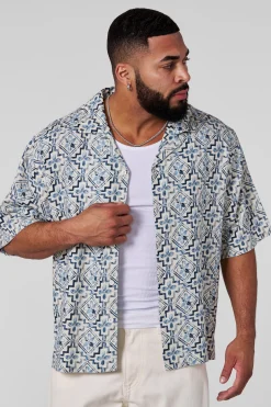 4093 - Mosaic Linen Button-Ups