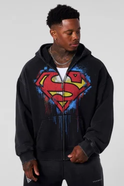 5011 - Superman Drip Zip-Ups