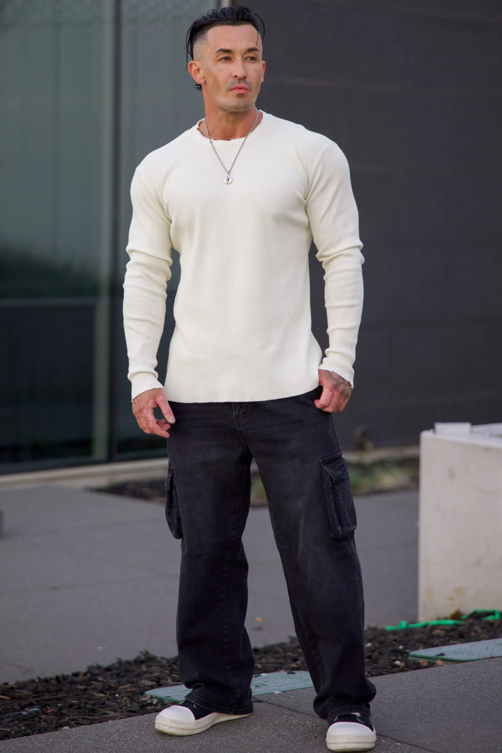 8094 - Tailored Waffle Longsleeves