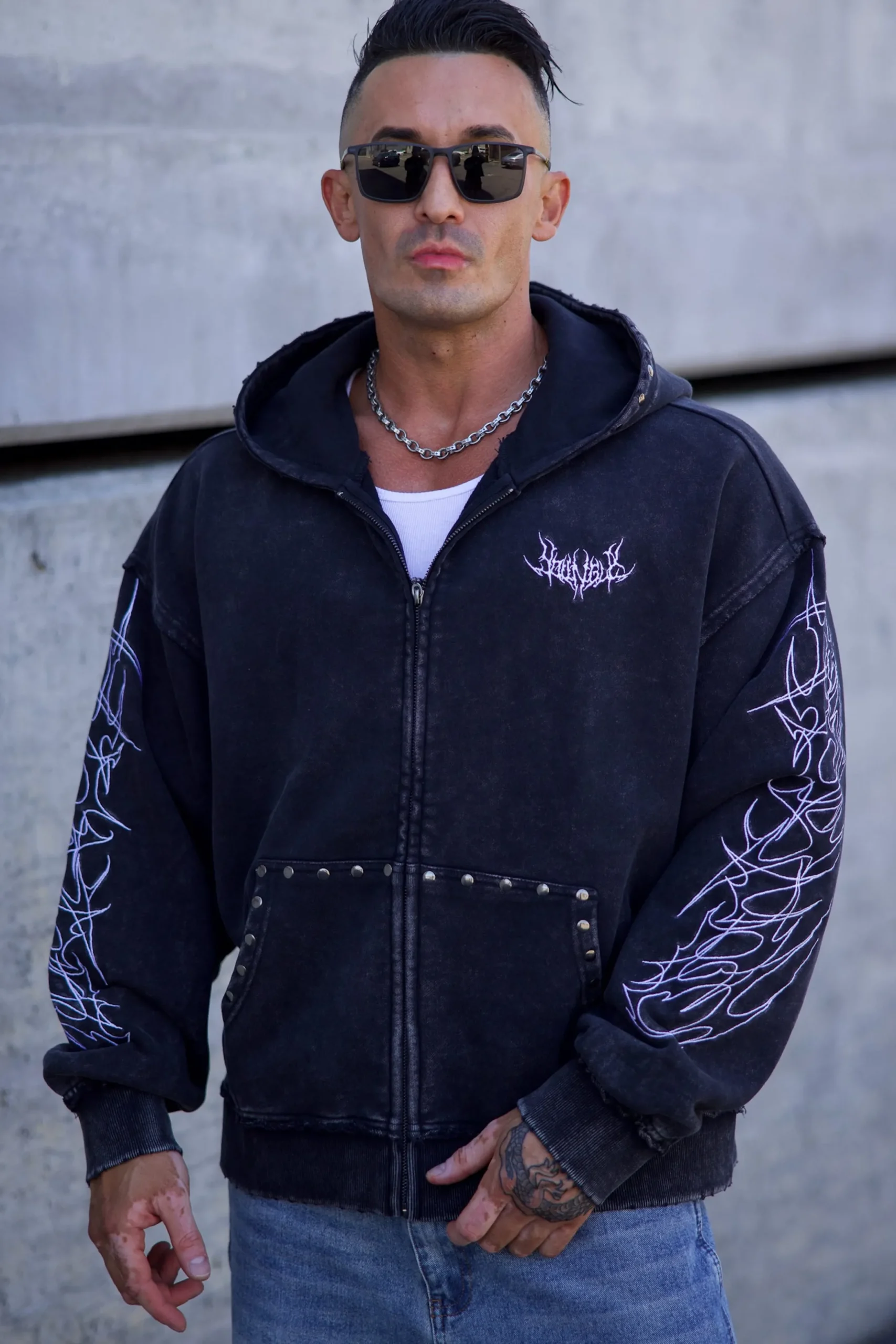5232 - Tribal Stud Zip-Ups