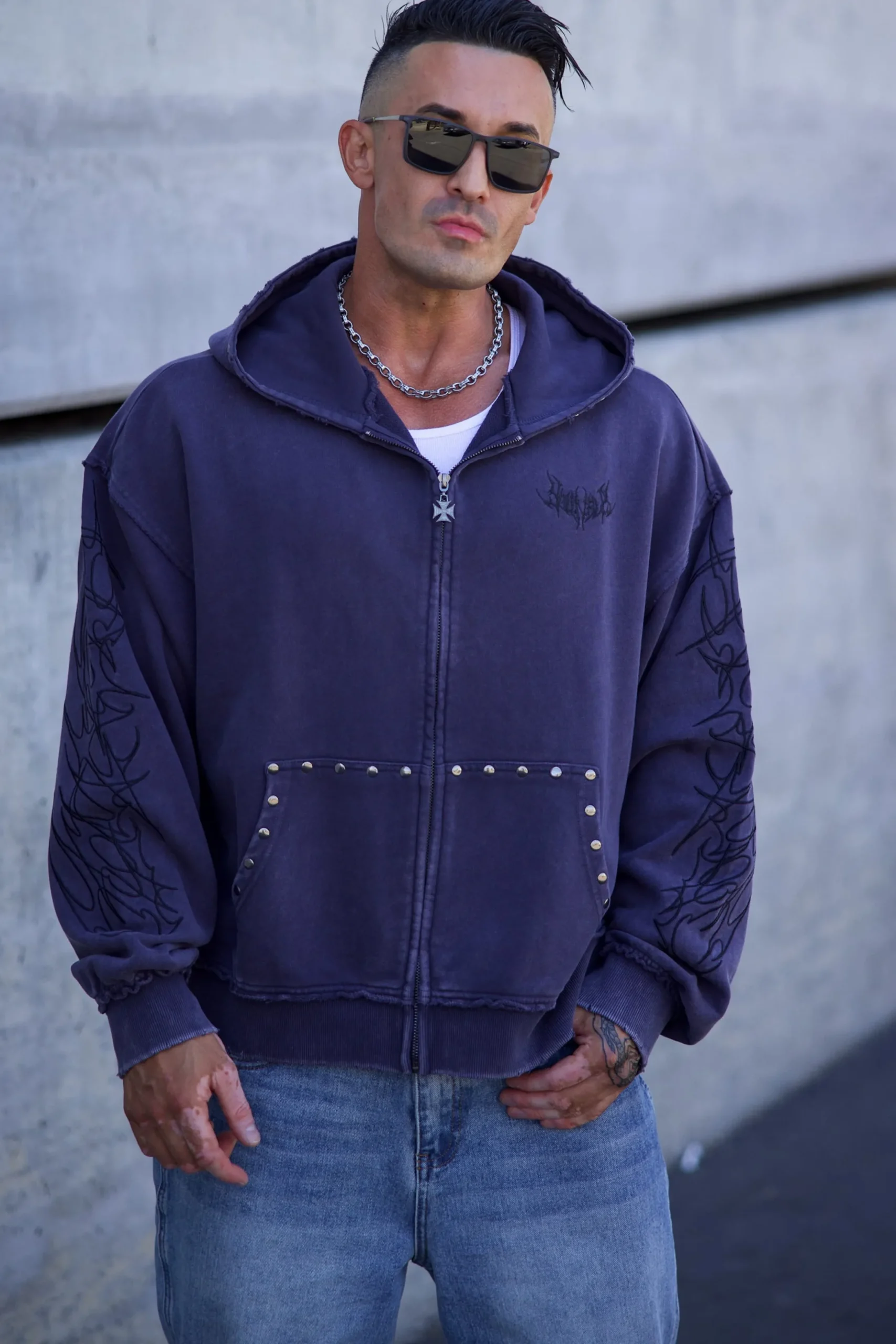 5232 - Tribal Stud Zip-Ups