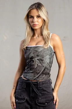 W4301 - Camo Mesh Cami