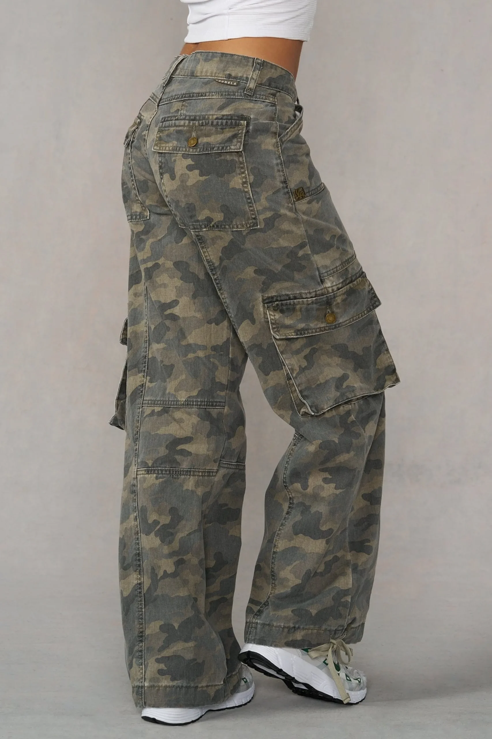 W2132 - Camo Straight Cargo Jeans