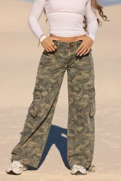 W2132 - Camo Straight Cargo Jeans