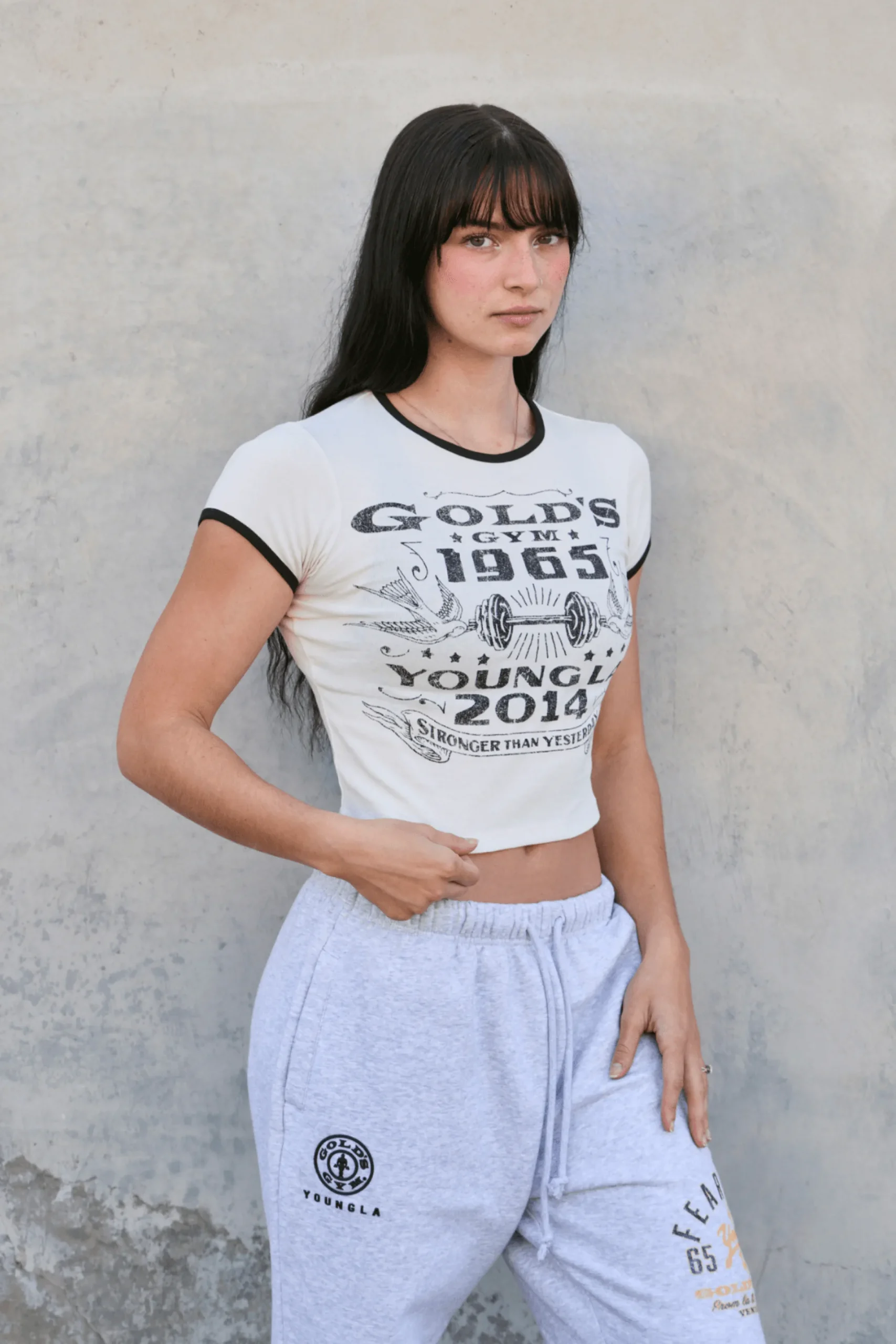 W471 Gold's Gym Ringer Baby Tee