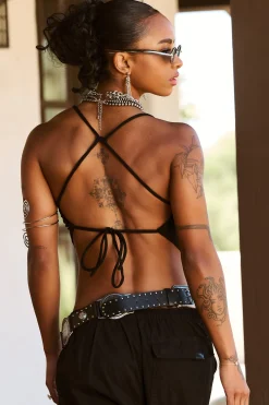 W4334 Graphic Halter Top