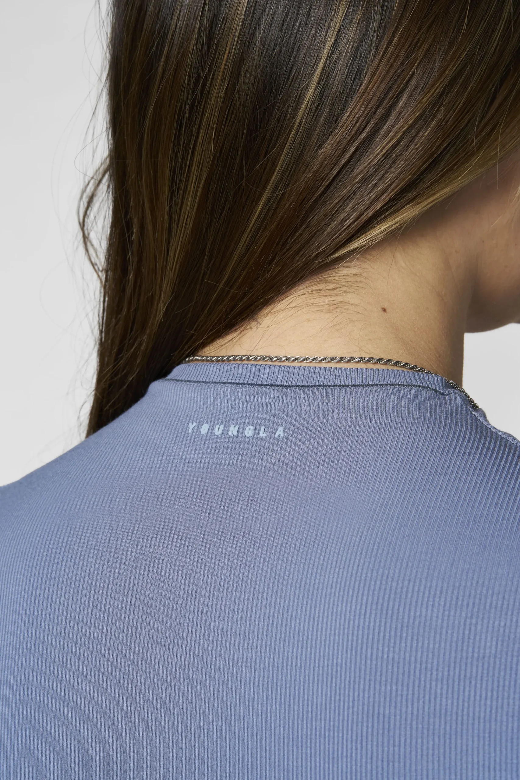 W4270 Ribbed Mock Neck Tee